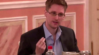 Edward Snowden in an image from an October TV report. AFP/Getty Images