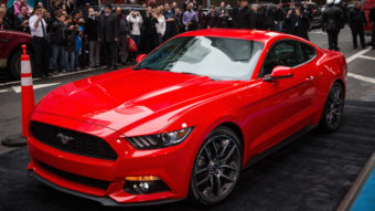 The new 2015 Ford Mustang was unveiled Thursday. The car's new design includes features that are geared toward global markets. Andrew Burton/Getty Images