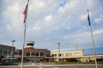 The terminal of Juneau International Airport in 2013. Most airports in Alaska are state owned and operated, but the City and Borough of Juneau owns and operates this one.