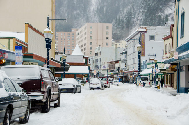 On street parking downtown is free until sometime next month. (Photo by Heather Bryant/KTOO)