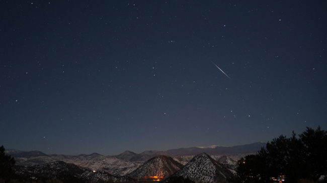 The Quadrantid meteor shower is seen shortly after 5 a.m. on Jan 3, 2013. This year's shower will be helped by a new moon that will keep the night sky dark. Mike Lewinski/Flickr