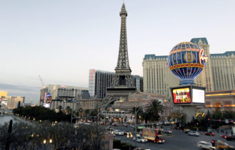 Large casinos in Nevada are continuing their losing streak, reporting more than a billion dollars in losses for the most recent fiscal year. Here, a view of Paris Las Vegas, a hotel and casino located on the Las Vegas Strip. John Gurzinski/AFP/Getty Images