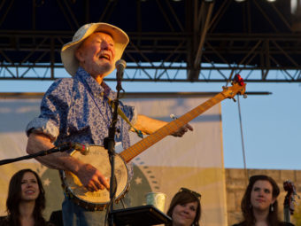 Pete Seeger closes out the 2011 Newport Folk Festival. Anna Webber/WireImage