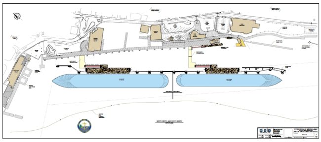 Site plan for Juneau's proposed $54 million floating cruise ship berths. Image courtesy City and Borough of Juneau.