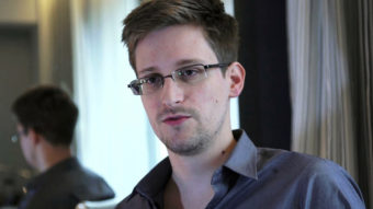 Edward Snowden, seen here in a photo provided by The Guardian, was nominated for the Nobel Peace Prize by two Norwegian politicians. AP