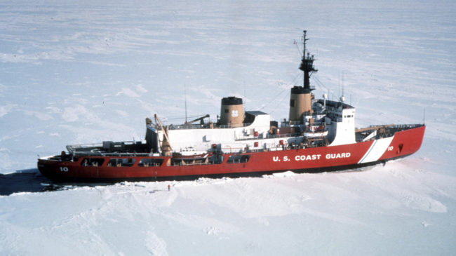 The U.S. Coast Guard icebreaker Polar Star, seen here in 1999, has been sent to help free Russian ship Akademik Shokalskiy and Chinese icebreaker Xue Long, which are gripped by Antarctic ice. U.S. Coast Guard Handout Photo/Reuters /Landov