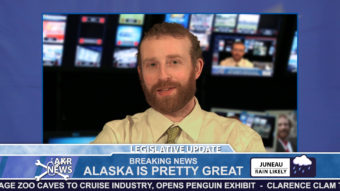 A video still from a 2013 episode of Alaska Robotics News with host Pat Race. (Courtesy of Alaska Robotics)