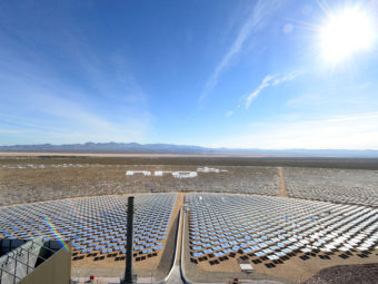 NRG celebrates the future of solar energy at the grand opening of the Ivanpah Solar Electric Generating System, on Thursday, in Nipton, Calif. Jeff Bottari/Invision for NRG