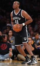 Jason Collins of the Brooklyn Nets during Sunday's game against the Lakers in Los Angeles. Jeff Gross/Getty Images