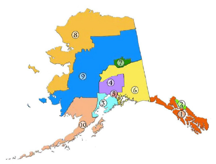 Alaska Municipal League District Map. (Image courtesy AML)