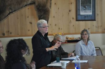 EPA head, Gina McCarthy hears testimony from Iliamna & Newhalen residents regarding the Pebble Mine project. (Photo courtesy KDLG)