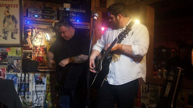 C Scott Frye does sound onstage at Alaskan Open Mic on Jan. 30, 2013