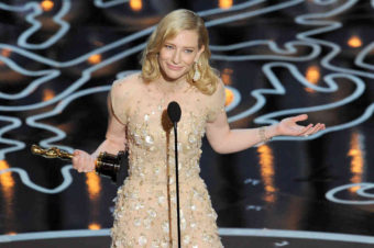 Cate Blanchett took the Best Actress Oscar for Blue Jasmine, and promptly perplexed everyone by telling Julia Roberts to "hashtag suck it." Kevin Winter/Getty Images
