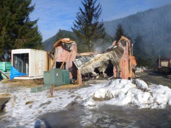 One of the burned hatchery buildings. (Photo courtesy ADF&G)
