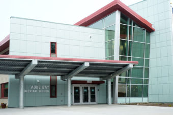 A picture of the entrance of Auke Bay School
