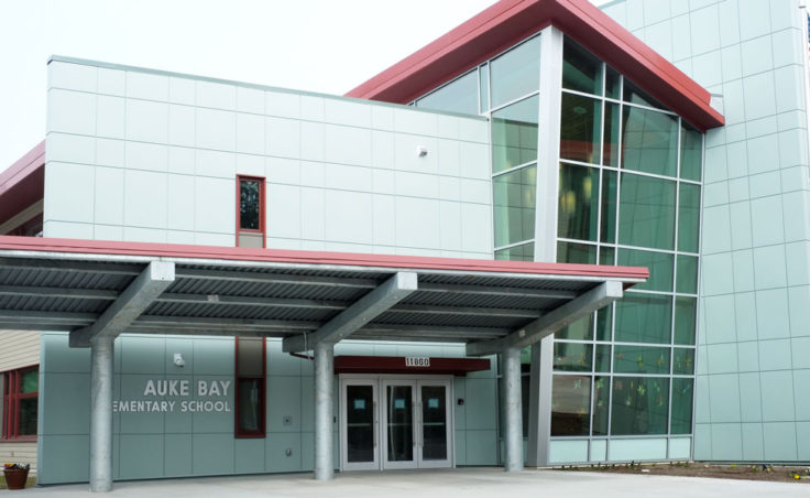 A picture of the entrance of Auke Bay School