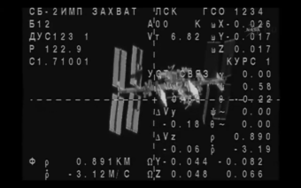 The Soyuz approaches the International Space Station. NASA