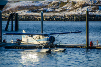 A small aircraft prepares for take off near the Ketchikan Airport. (Photo by Heather Bryant/KTOO)