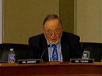 Don Young spent his five minutes questioning Jewell about the King Cove road. (Image via YouTube)