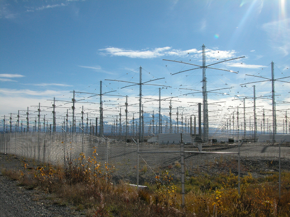 HAARP antenna array. (Photo by Michael Kleiman, US Air Force)