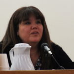 Rhoda Jensen testifies during Friday's session of the Robert Kowalski homicide trial. (Photo by Matt Miller/KTOO)