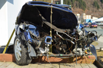 The 1999 Audi was driven by Tyler Emerson in the drunk driving accident that killed Taylor White. (Sarah Yu/ KTOO)