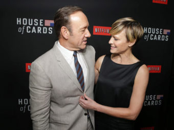 Kevin Spacey and House of Cards co-star Robin Wright at a Netflix special screening of the second season in Los Angeles in February. The original production is seen as a key factor in boosting subscriptions for the video streaming service. Eric Charbonneau/AP