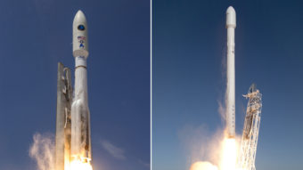 ATLAS V (left); FALCON 9 (Right). ULA; SpaceX
