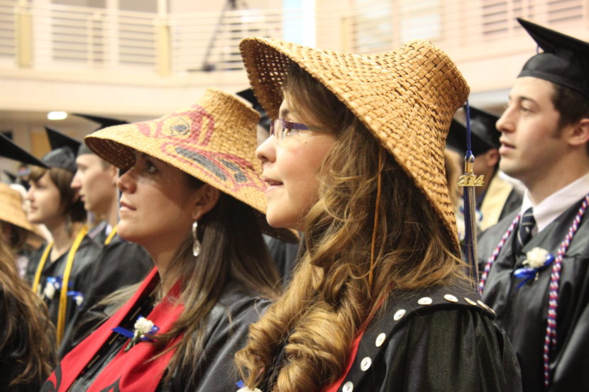 This is first time UAS has had graduates with a Bachelor of Liberal Arts in Alaska Native Languages and Studies. (Photo by Lisa Phu/KTOO)
