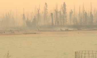 The Funny River Fire forced homeowners to seek shelter over the weekend. (Photo by Sonya Wellman – Alaska Public Media)
