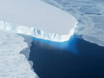 A NASA photo shows the Thwaites Glacier in West Antarctic. A new study indicates that part of the huge West Antarctic Ice Sheet is starting a slow and unstoppable collapse. NASA/AP