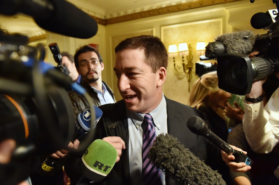 Glenn Greenwald in April, arriving in the U.S. for the first time since documents were disclosed to him by former intelligence analyst Edward Snowden. Stan Honda/AFP/Getty Images