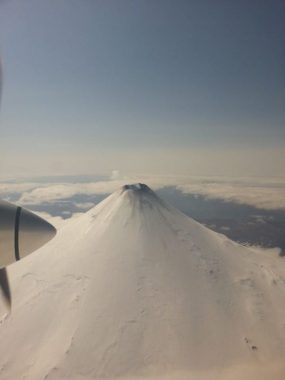 Mt. Shishaldin seen from the air on May 7, 2014. (Photo courtesy of Meghan Bliss)