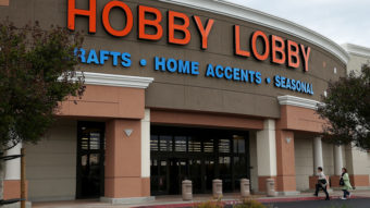 Customers enter a Hobby Lobby store in Antioch, Calif., this past spring. The Supreme Court is ruling on the crafts store chain's resistance to portions of the Affordable Care Act. The store's owners cite their religious freedom. Justin Sullivan/Getty Images