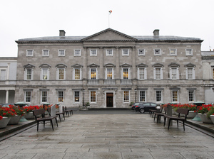 Leinster House is home to the upper house of the Irish parliament. Some members are calling for an investigation into children's deaths and burials at church-run homes. Peter Muhly/AFP/Getty Images
