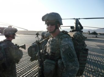 Sgt. Ryan Pitts waits for a flight at Bagram Airfield, Afghanistan. U.S. Army