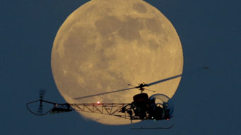 The moon appeared bigger and brighter when it went supermoon on June 23, 2013 — especially when it was seen next to objects on the horizon, such as the helicopter from the original Batman television show at the New Jersey State Fair last year. Julio Cortez/AP