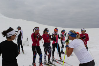Elite cross country skiers from around the world train at Eagle Glacier near Anchorage (Photo by Joaquin Palomino)