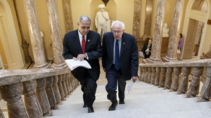 The House easily approved a deal to help veterans hammered out by Florida GOP Rep. Jeff Miller (left) and independent Sen. Bernie Sanders of Vermont. J. Scott Applewhite/AP