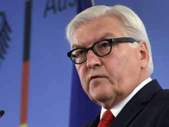 German Foreign Minister Frank-Walter Steinmeier at a news conference at the Foreign Ministry in Berlin on Friday. Steinmeier will meet Secretary of State John Kerry this weekend to discuss allegations of U.S. spying. Michael Sohn/AP