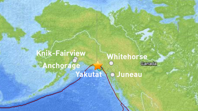 alaska quake felt in yukon