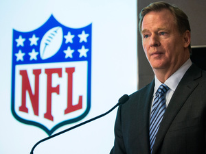 NFL Commissioner Roger Goodell, shown here in January, has sent an open letter to NFL team owners explaining the league's new policies for preventing and punishing domestic violence and sexual assault. Andrew Burton/Getty Images