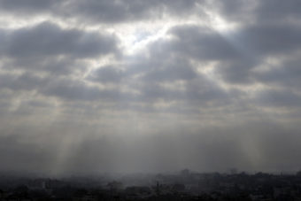 Gaza City, northern Gaza Strip, is seen shortly before the start of a proposed cease-fire on Friday. Lefteris Pitarakis/AP