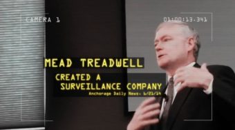 Still from Put Alaskans First Ad that says Treadwell founded technology companies that are "helping the government erode privacy." (Courtesy Put Alaskans First/YouTube)