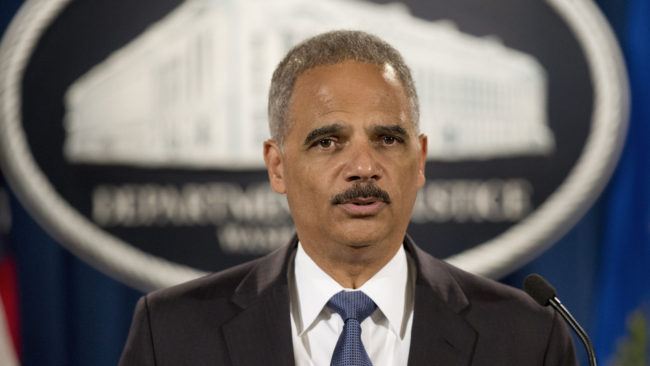 Attorney General Eric Holder speaks during a Sept. 4 news conference at the Justice Department in Washington. Pablo Martinez Monsivais/AP