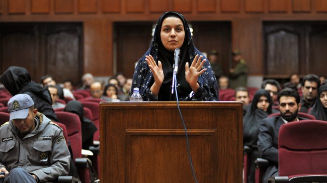 Reyhaneh Jabbari, seen here during a 2008 court date in Tehran, was executed in Iran Saturday. She had said she acted to defend herself from a potential rapist.(GOLARA SAJADIAN/AFP/Getty Images)