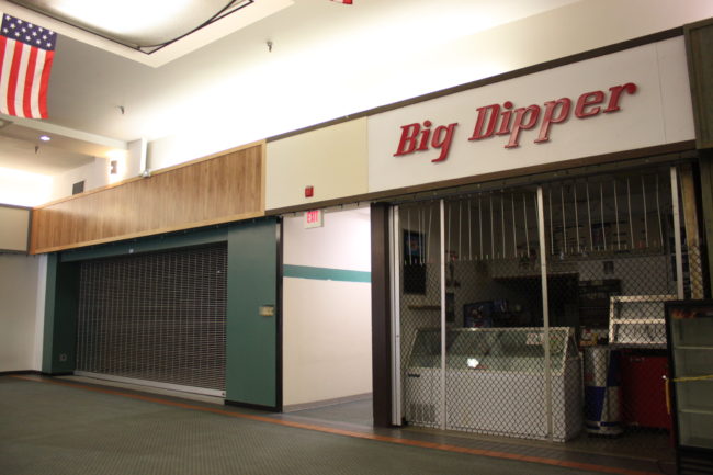 Most of the stores in the east end of the Nugget Mall sit vacant. (Photo by Lisa Phu/KTOO)