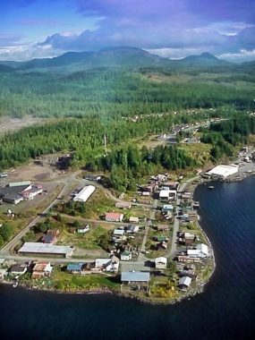 Kake, in central Southeast Alaska, lost three jobs when Sealaska subsidiary Managed Business Solutions closed its satellite office last month. (Courtesy Alaska Community Database)