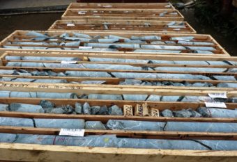 Rock cores wait for analysis at the Kerr-Sulphurets-Mitchell project, one of the British Columbia mines planned for near the Southeast Alaska border