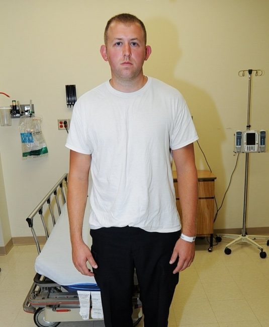 Darren Wilson during his medical examination. AP